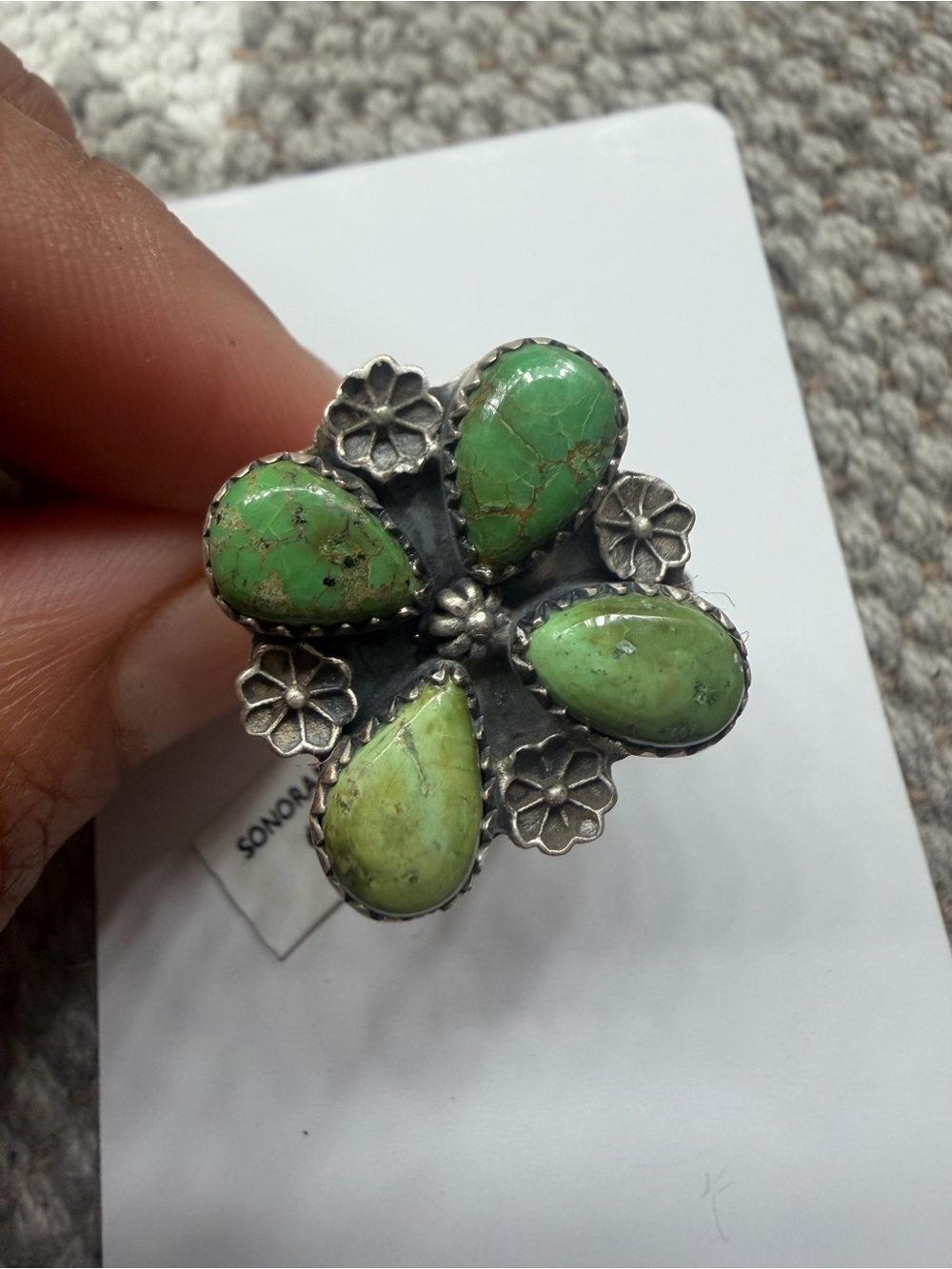 Sonoran mountain beautiful flower ring sterling silver